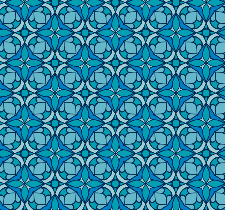 Carta da parati blu del bagno del modello - TenStickers