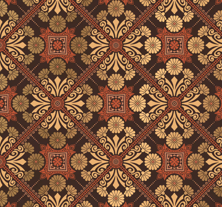 Carta da parati ornamentale intricate piastrelle - TenStickers