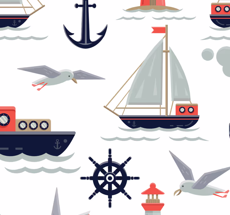 Carta da parati neonato vivaio nautico - TenStickers
