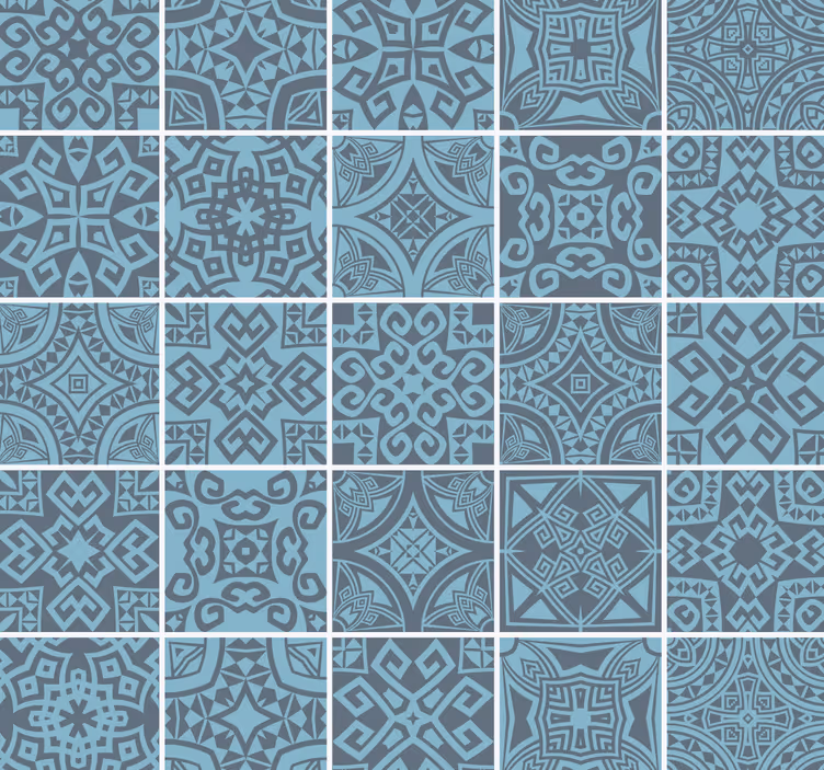 Carta da parati ornamentale piastrelle greche - TenStickers