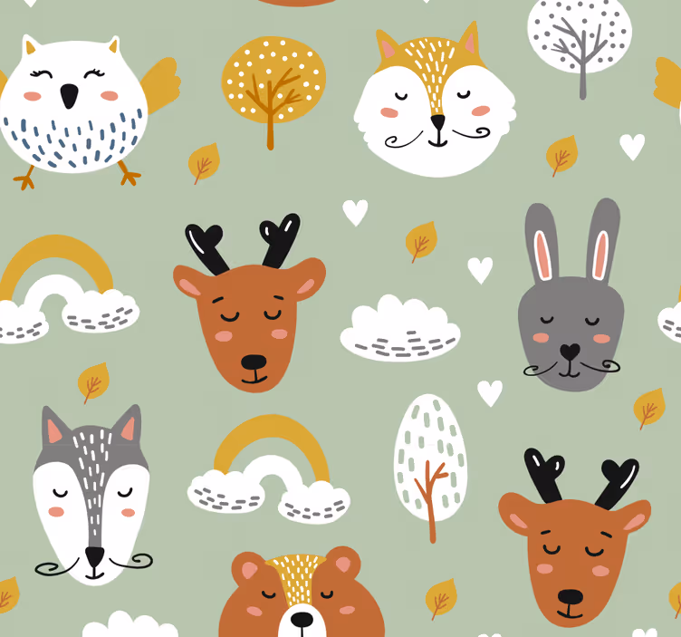 Carta da parati per bambini con animali - TenStickers