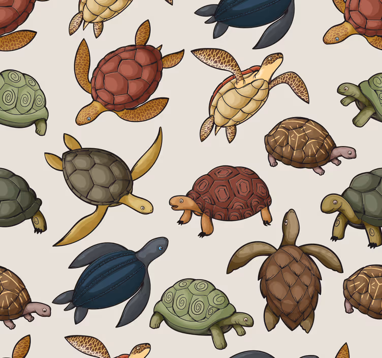 Carta da parati animali motivo tartaruga beige - TenStickers