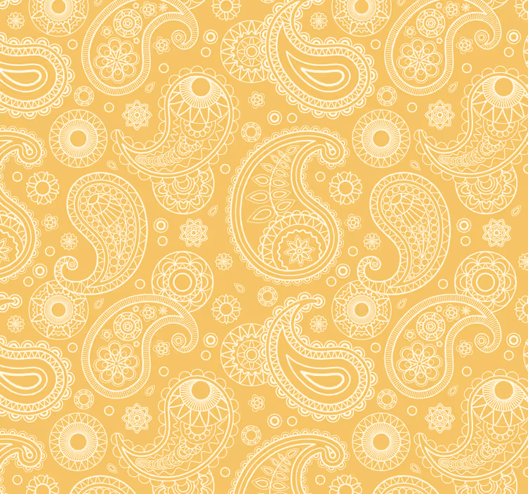 Carta da parati ingresso intricato motivo paisley giallo - TenStickers