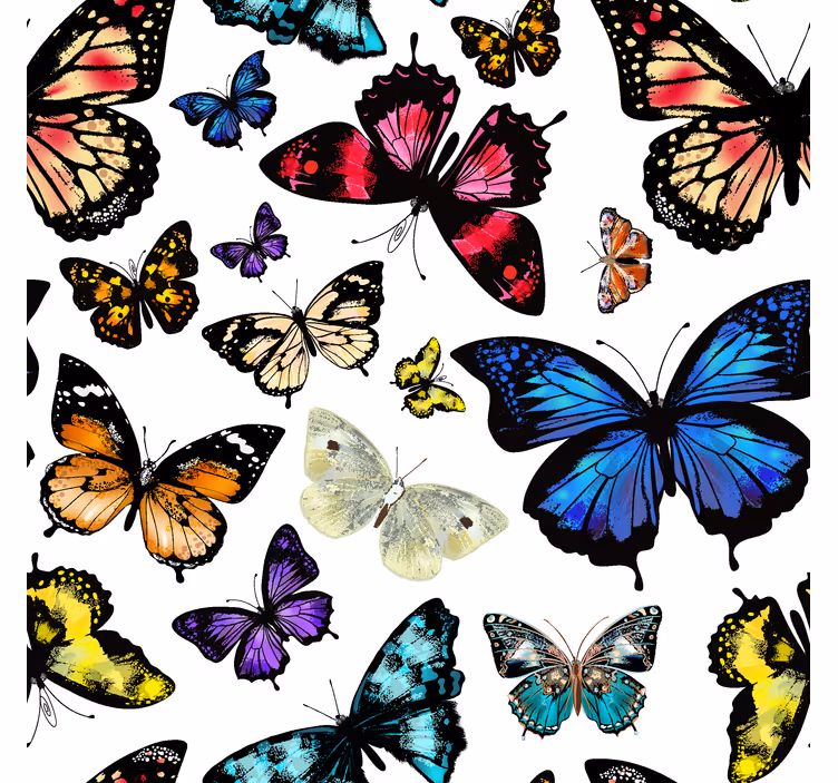 Carta da parati farfalle motivo volanti colorati - TenStickers