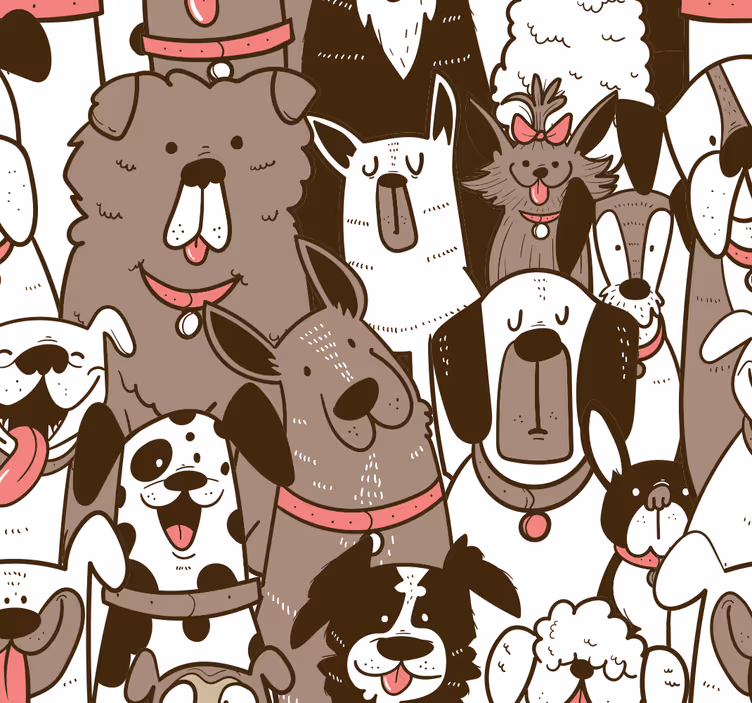 carta da parati cani facce felici - TenStickers