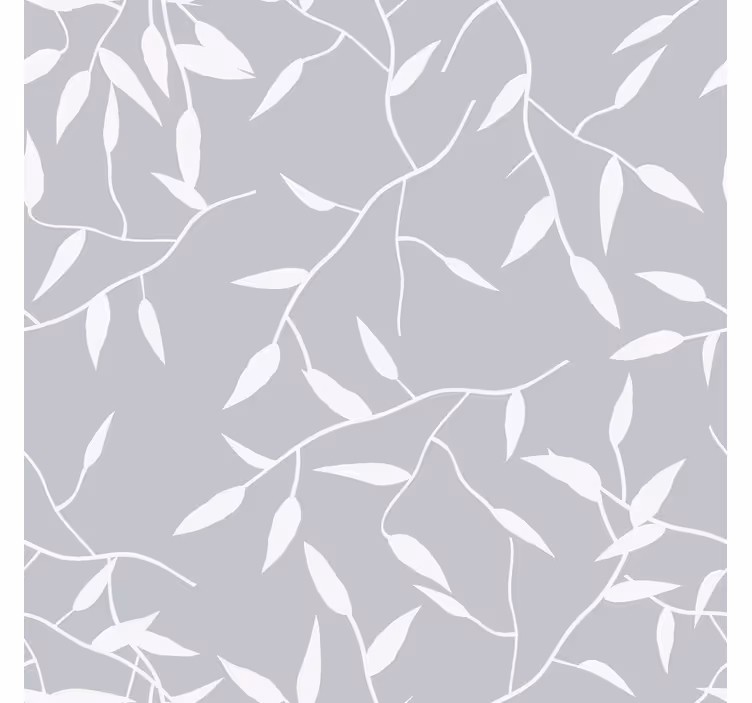 Carta da parati foglie elegante motivo grigio - TenStickers