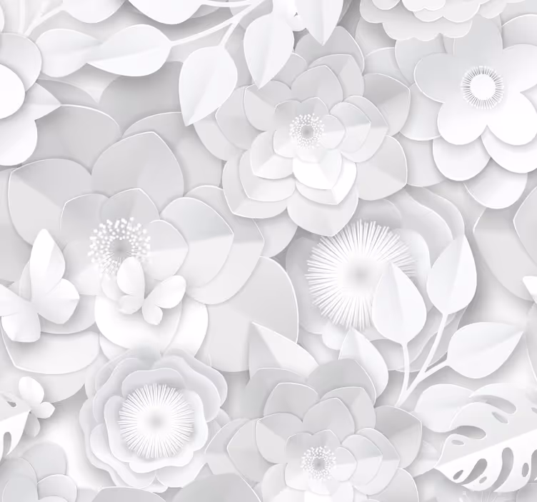 Carta per parati con fiori effetto 3d - TenStickers