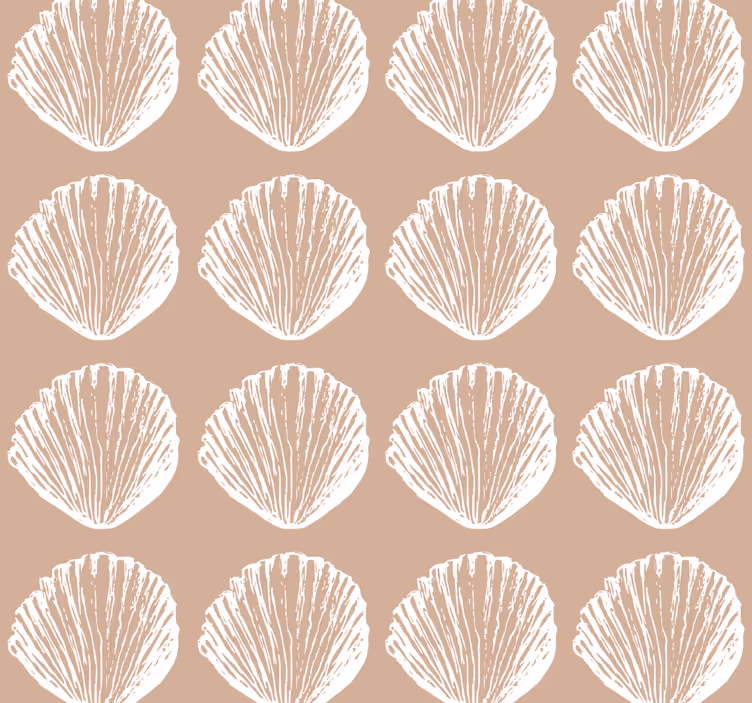 Carta da parati beige modello a conchiglia - TenStickers