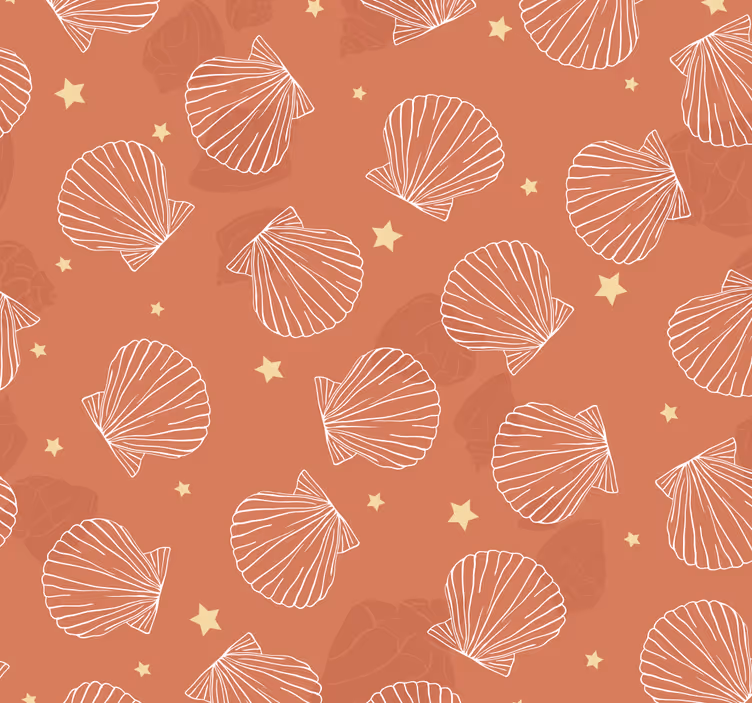 Carta da parati animali motivo a stella di conchiglia - TenStickers