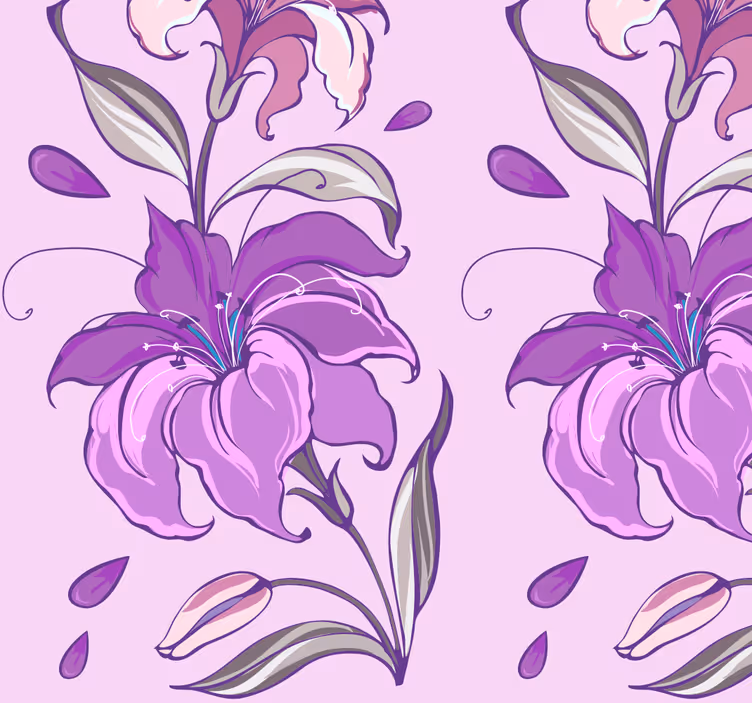 Carta da parati natura fiori rosa - TenStickers