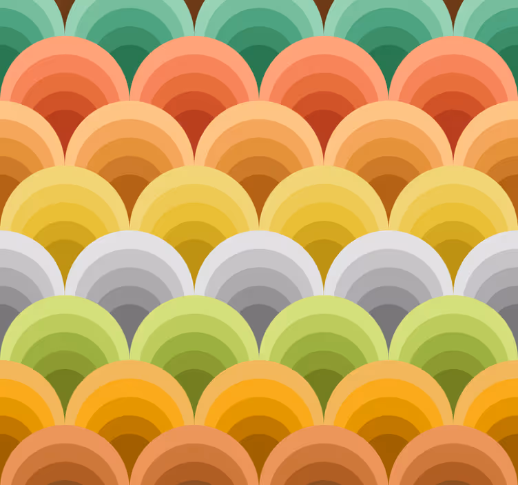 Carta da parati moderna motivi colorati curvi - TenStickers