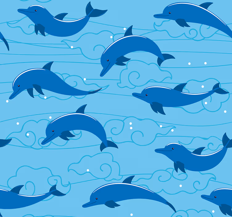 Carta da parati neonato motivo delfino - TenStickers