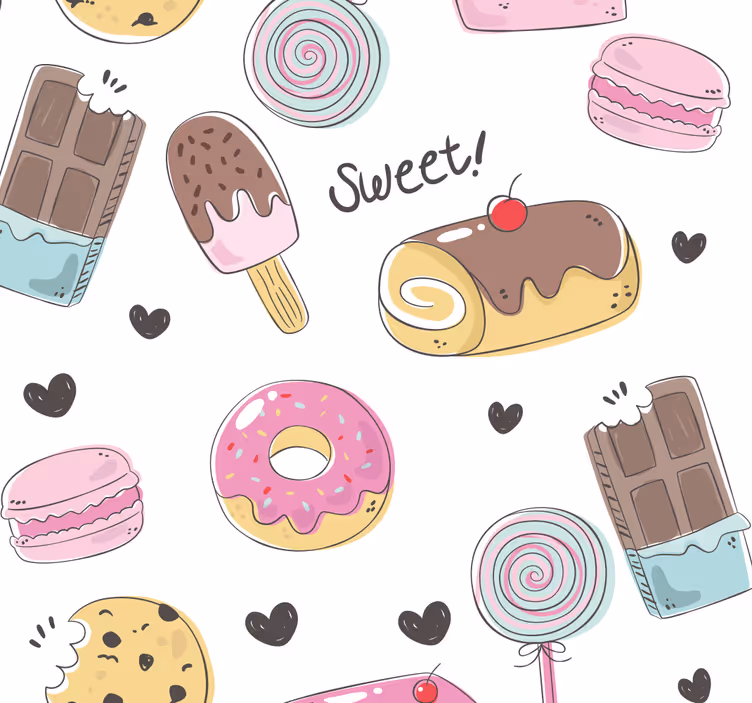 Carta da parati per cucina Dessert a tema - TenStickers