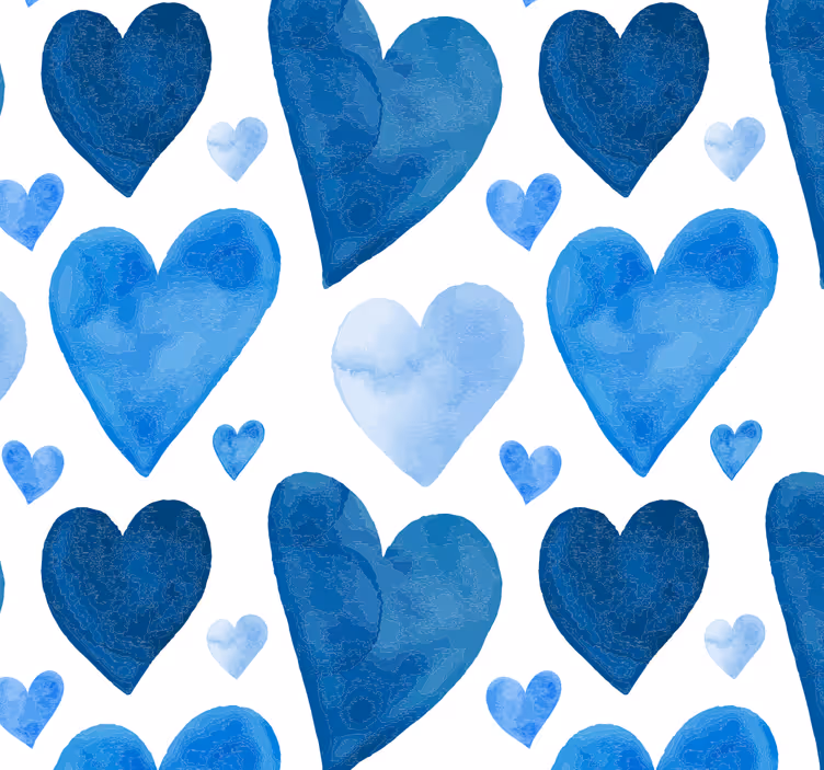 Carta da parati astratta cuori azzurri - TenStickers