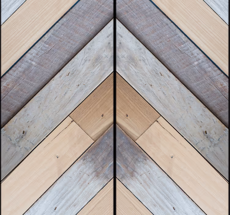 Carta da parati geometrica motivo in legno chevron - TenStickers
