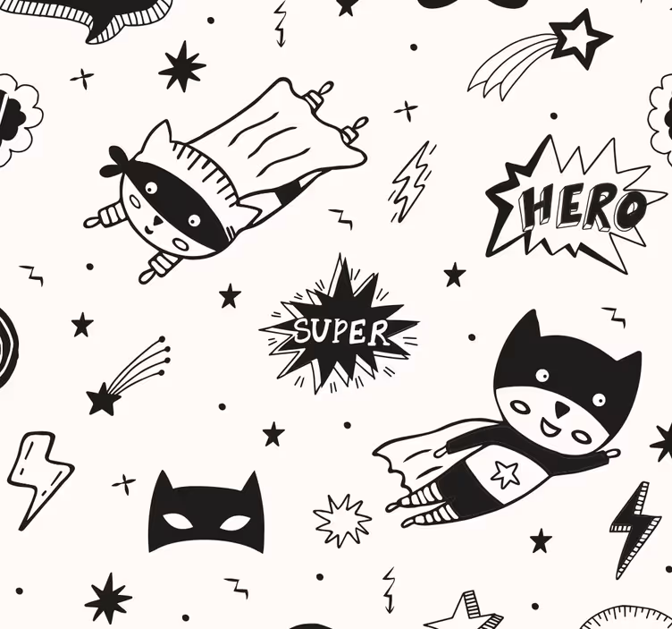 Carta da parati cameretta modelli di fumetti di supereroi - TenStickers