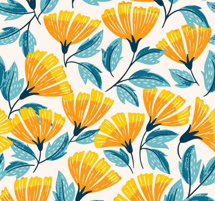 Carta da parati soggiorno motivo floreale di ginkgo - TenStickers