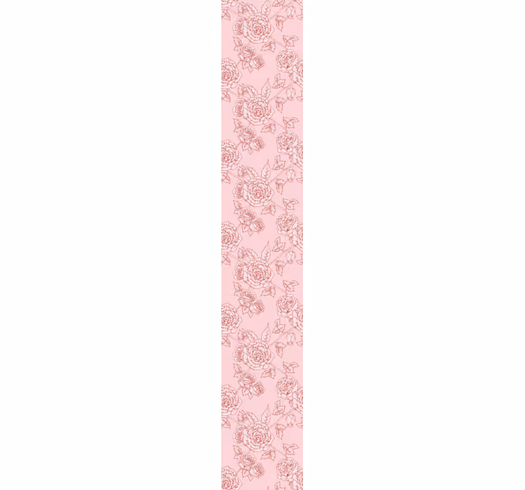 Carta da parati floreale modello di schizzo di rosa - TenStickers