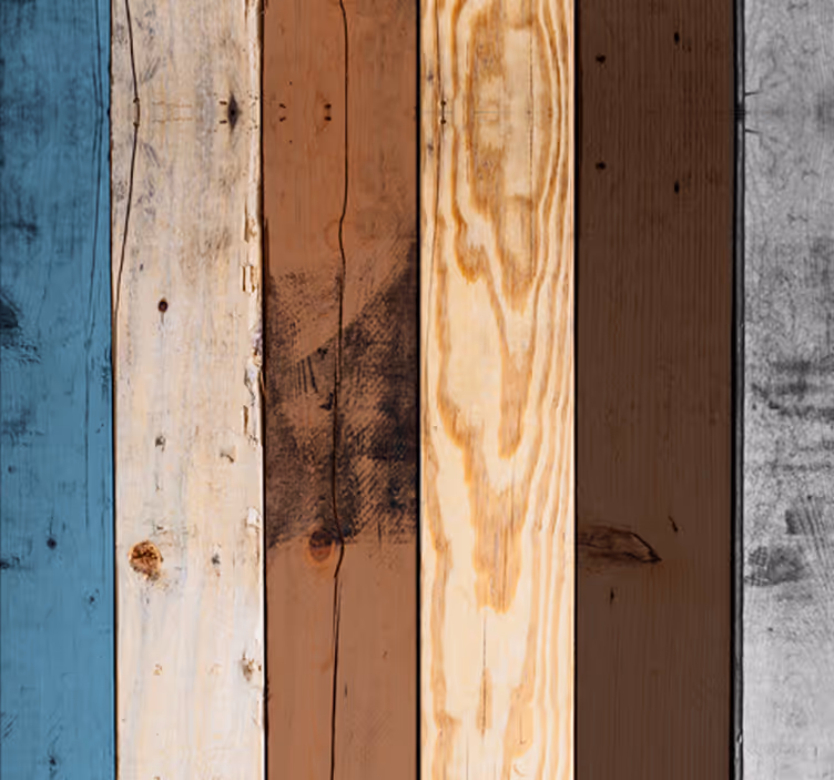 Carta da parati effetto legno tavole colorate - TenStickers