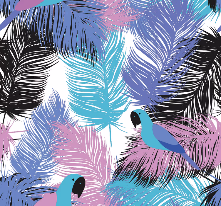 Carta da parati uccelli paradiso dei pappagalli tropicali - TenStickers