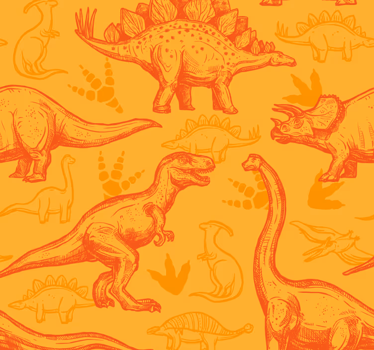 Carta da parati Dinosauri cartone animato di dinosauro - TenStickers