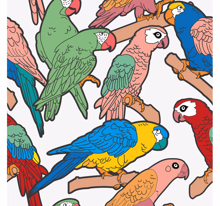 Carta da parati animali Varietà di pappagalli - TenStickers