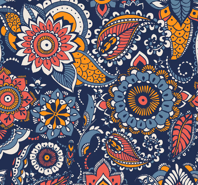 Carta da parati ornamentale ornamentale paisley - TenStickers