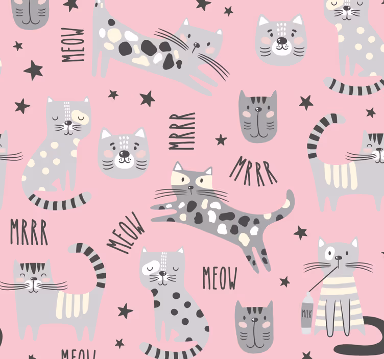 Carta da parati gatti momento di gioco felino - TenStickers