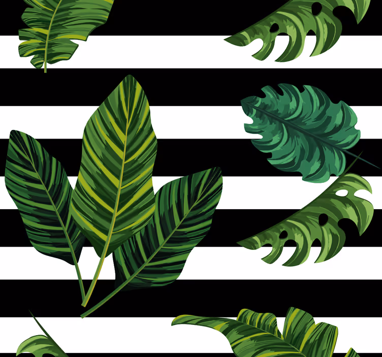 Carta da parati foglie disegno di fogliame tropicale - TenStickers