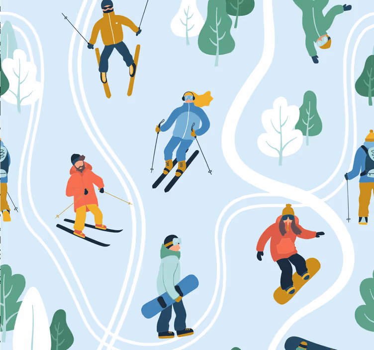 Carta da parati neonato sport invernali ludici - TenStickers