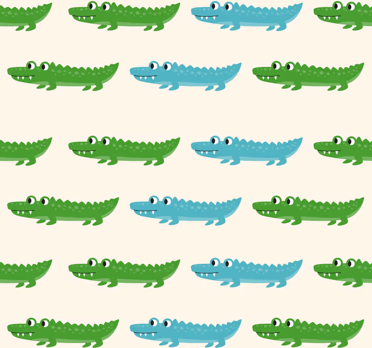 Carta da parati animali motivo coccodrillo - TenStickers