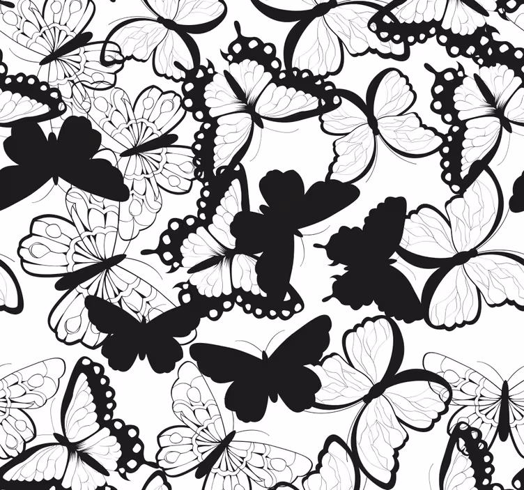 Carta da parati farfalle abbondanza di farfalle - TenStickers
