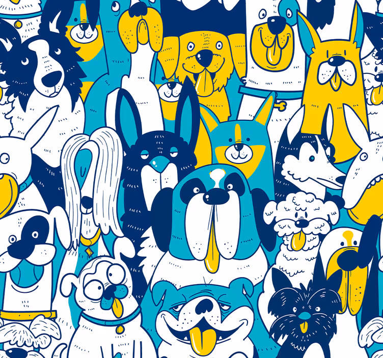 Carta da parati animali Picchiettio senza giunte del cane - TenStickers