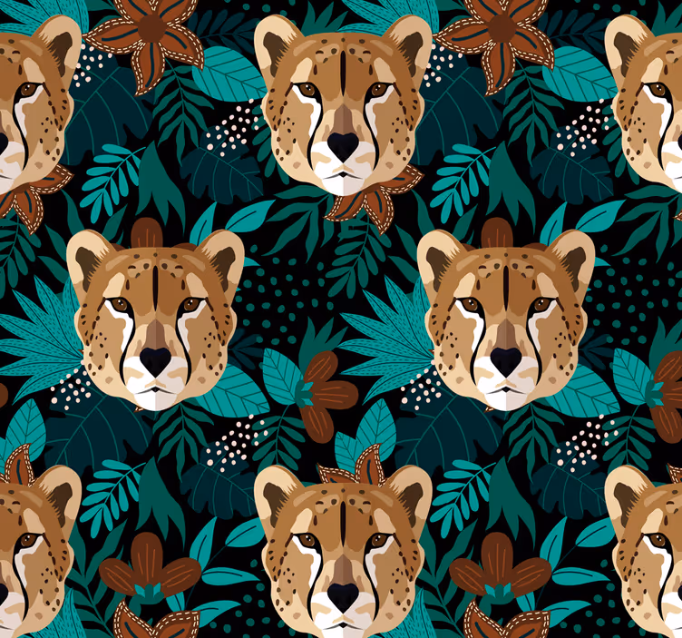 Carta da parati animali modello ghepardo della giungla - TenStickers