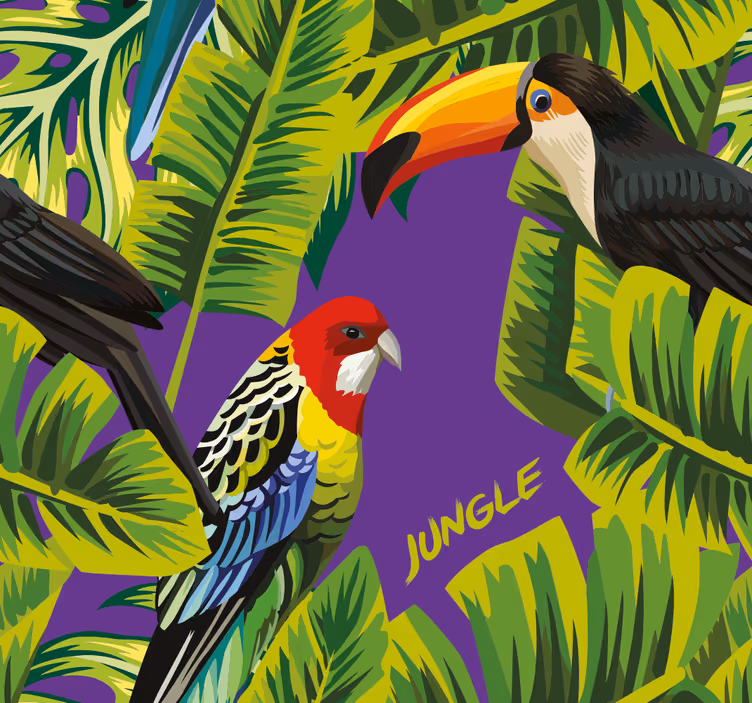 Carta da parati uccelli paradiso degli uccelli tropicali - TenStickers