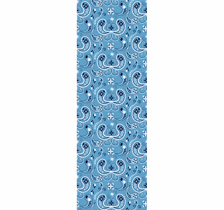 Carta da parati blu motivo di piastrelle ornate - TenStickers