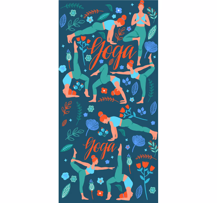 Carta da parati natura lo yoga pone l'illustrazione - TenStickers