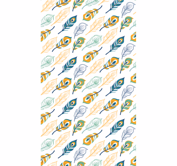 Carta da parati artistica eleganza piumata - TenStickers