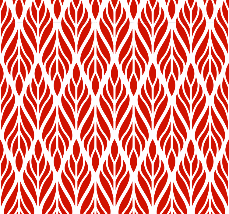 Carta da parati rossa modelli a foglia - TenStickers