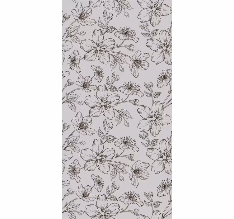 Carta da parati floreale eleganza dello schizzo floreale - TenStickers