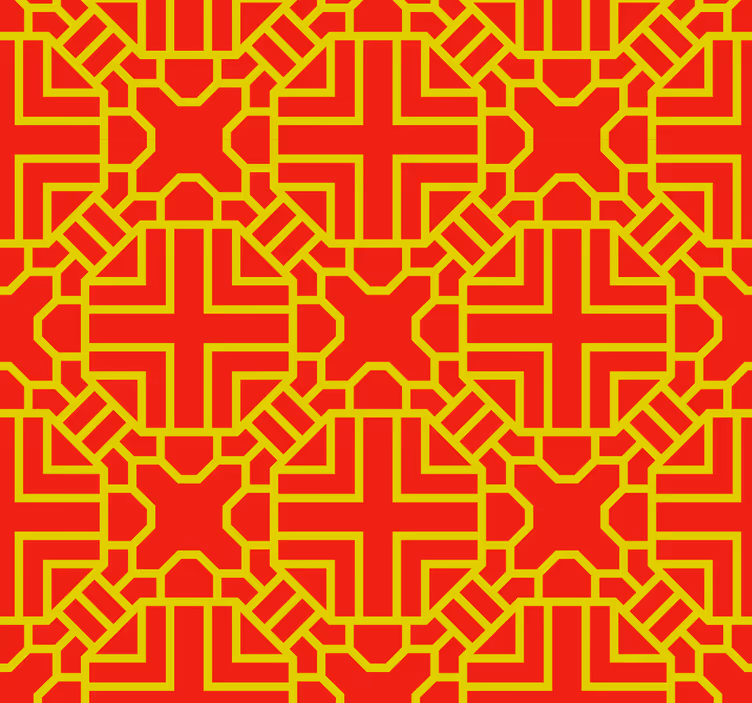 Carta da parati rossa intricato motivo reticolare - TenStickers