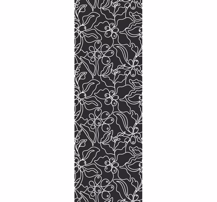 Carta da parati foglie contorno floreale - TenStickers