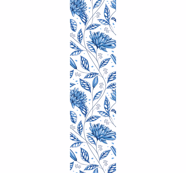 Carta da parati floreale motivo floreale blu - TenStickers