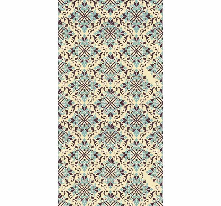 Carta da parati effetto piastrelle design ornato - TenStickers
