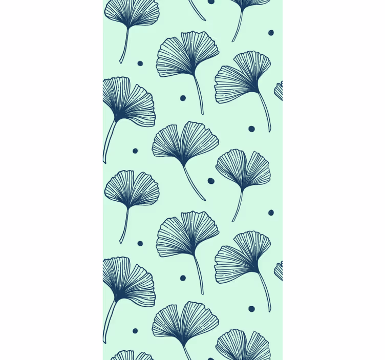 Carta da parati foglie motivo a foglie di ginkgo - TenStickers