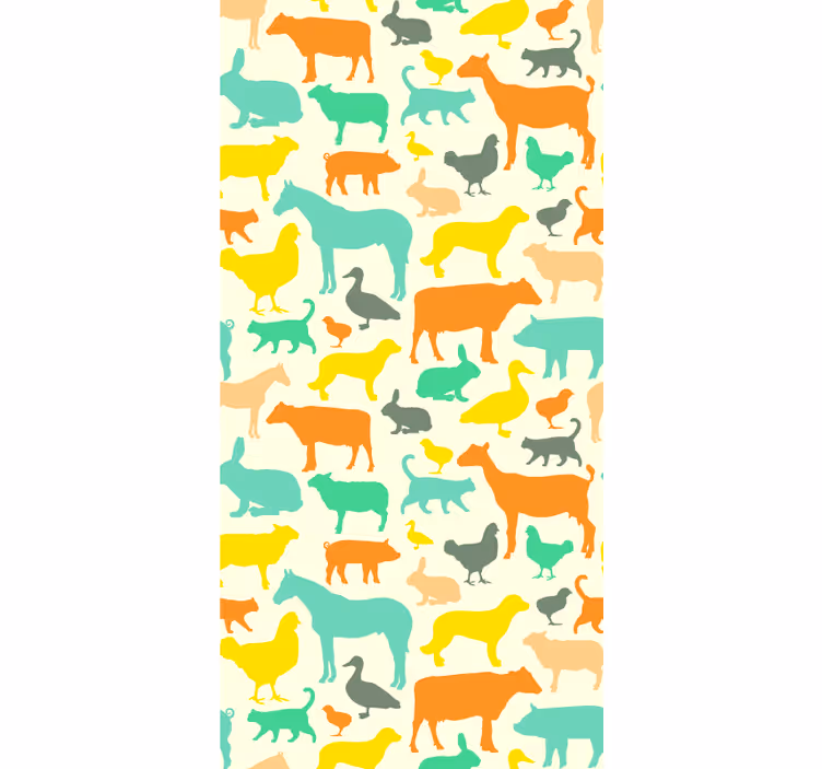 Carta da parati animali sagome di animali - TenStickers