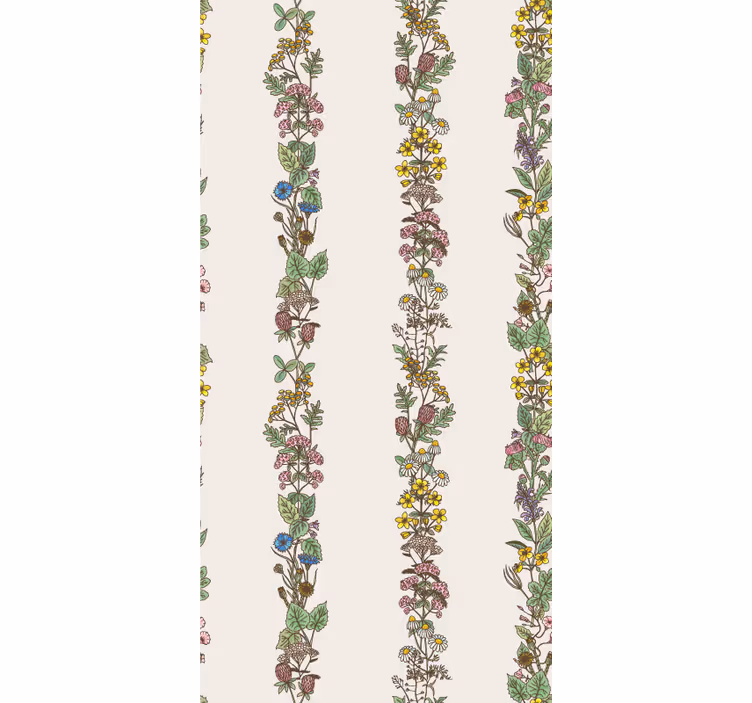 Carta da parati bagno strisce verticali botaniche - TenStickers
