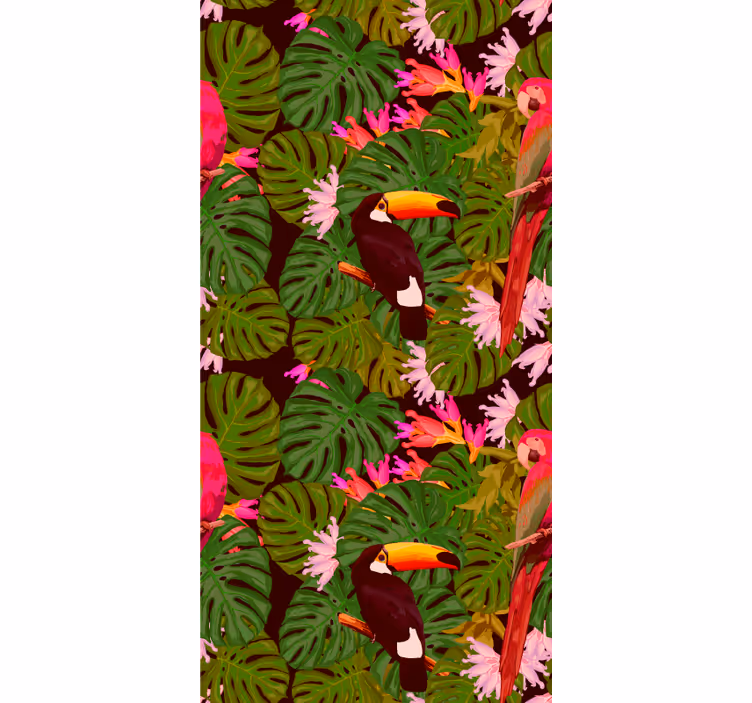 Carta da parati giungla motivo tucano tropicale - TenStickers