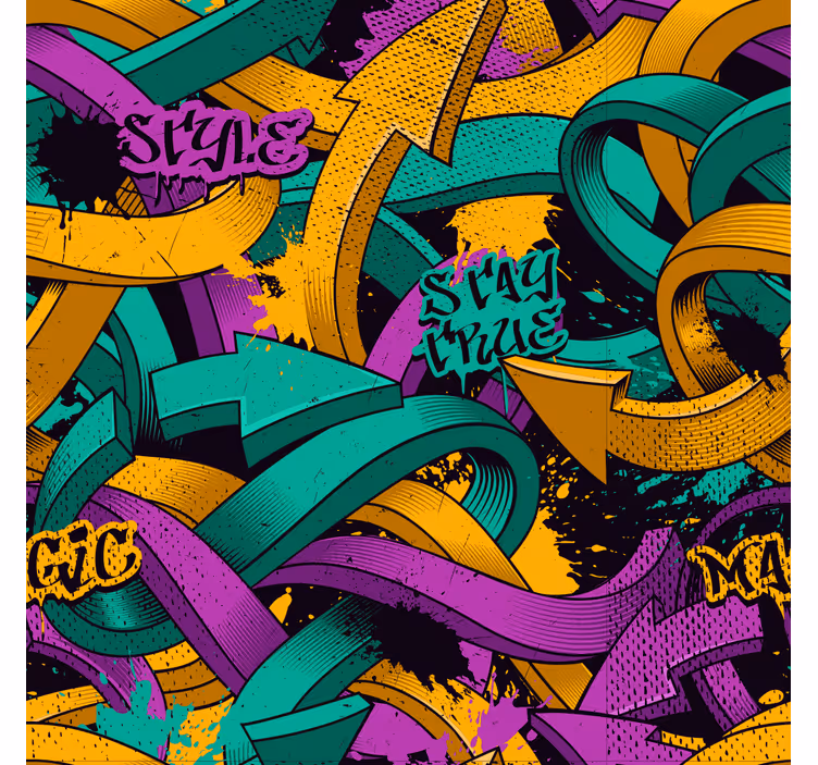 Carta da parati artistica Frecce di graffiti realistici - TenStickers