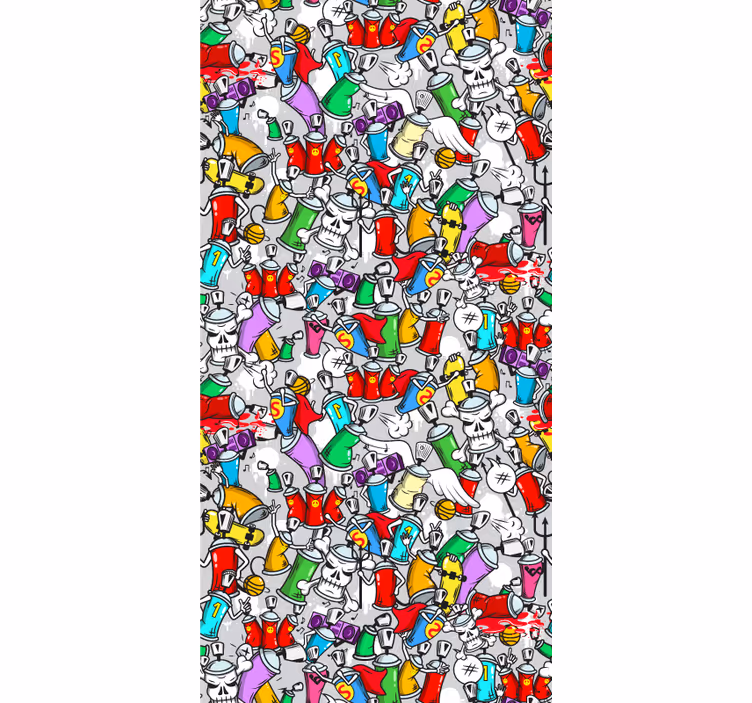 Carta da parati artistica vasi di vernice per graffiti - TenStickers